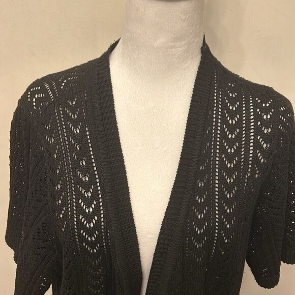 Cyrus black short sleeve open cardigan Size 2X EUC - Picture 6 of 9